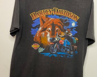 1989 Harley Davidson The Lone Wolf Tee