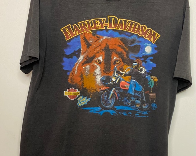 1989 Harley Davidson The Lone Wolf Tee