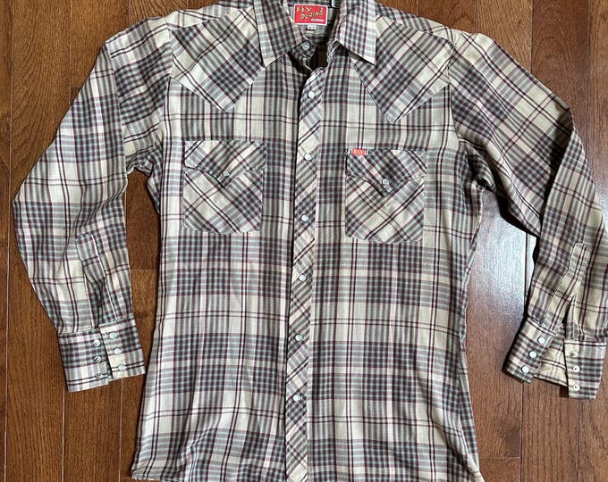 Vintage Ely Plains Since 1878 Plaid Western Pearl Snap Shirt