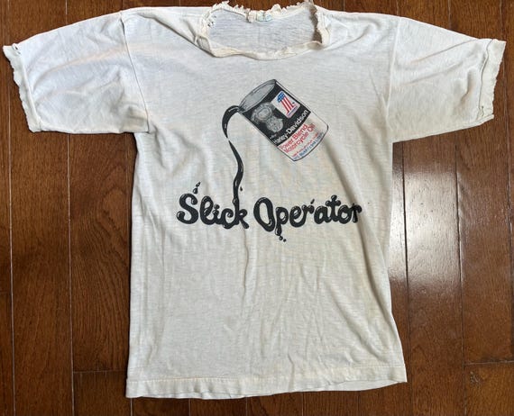 1970s Champion AMF Harley-Davidson “Slick Operator” Thrashed Tee