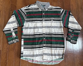 1990s Wrangler X-Long Western Stripe Button Down