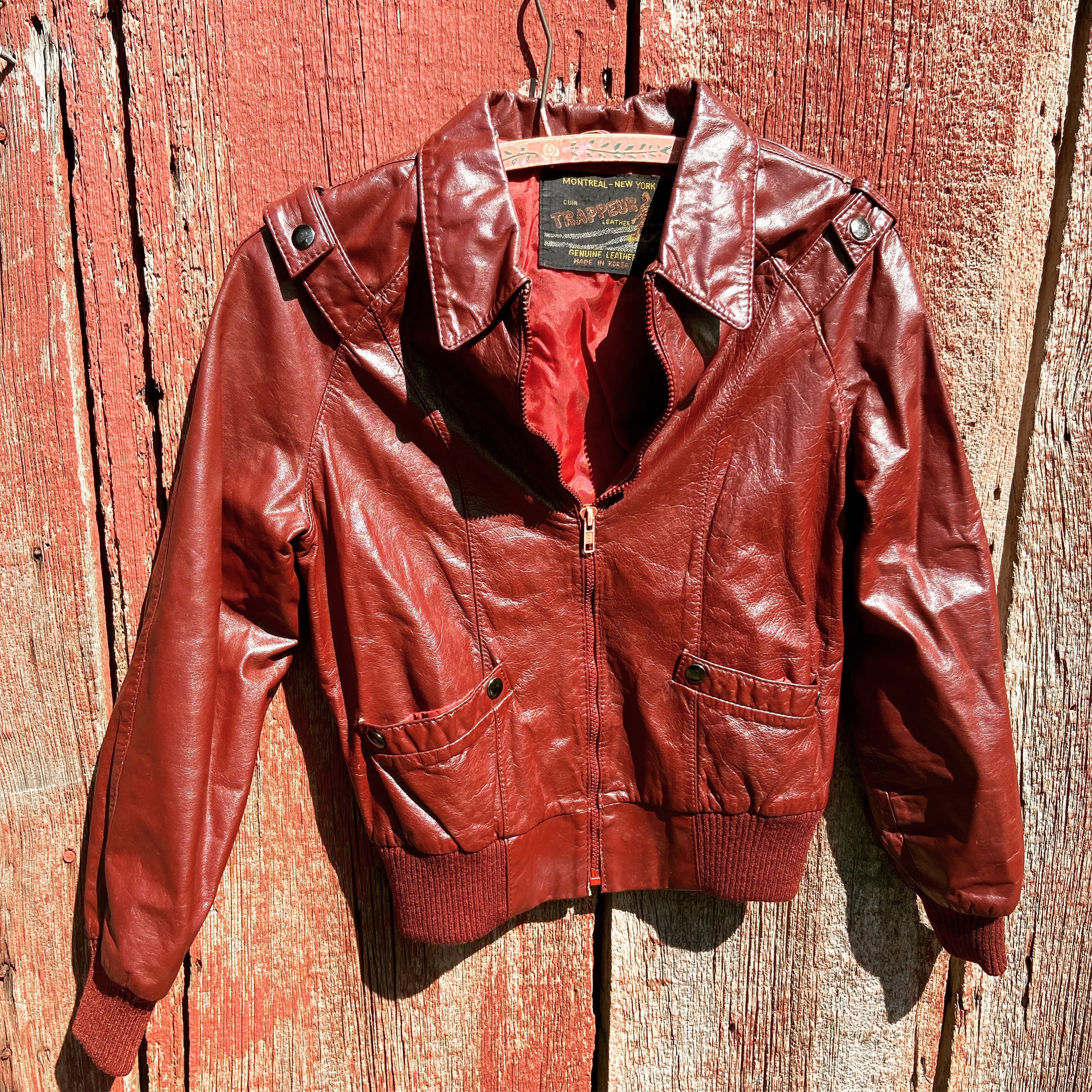 1980's Wine Leather Jacket