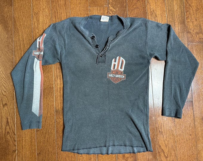 Early 1980s Harley Davidson Henley Tee