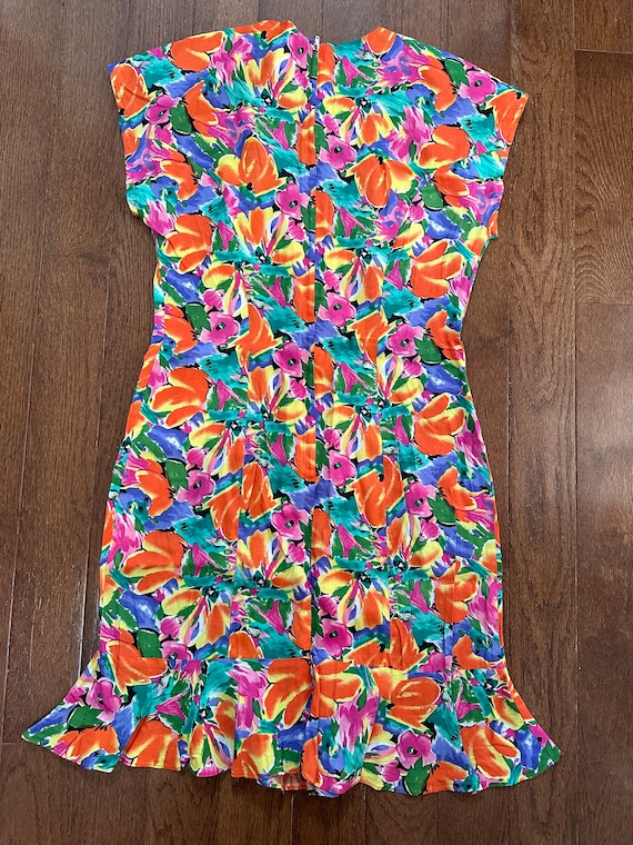 90's Fluted Floral Dress - image 6