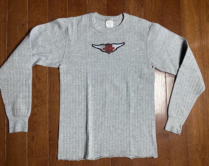 Vintage 90s Ribbed Harley Davidson Patch Shirt