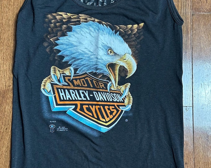 Vintage 1987 Harley Davidson 3D Emblem Tank