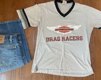 1980s Harley Davidson Drag Racers Tee