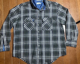 Vintage 1980s St. John's Bay Plaid Flannel Shirt