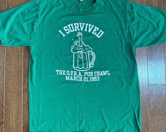 1983 I Survived The OPRA Pub Crawl T-Shirt
