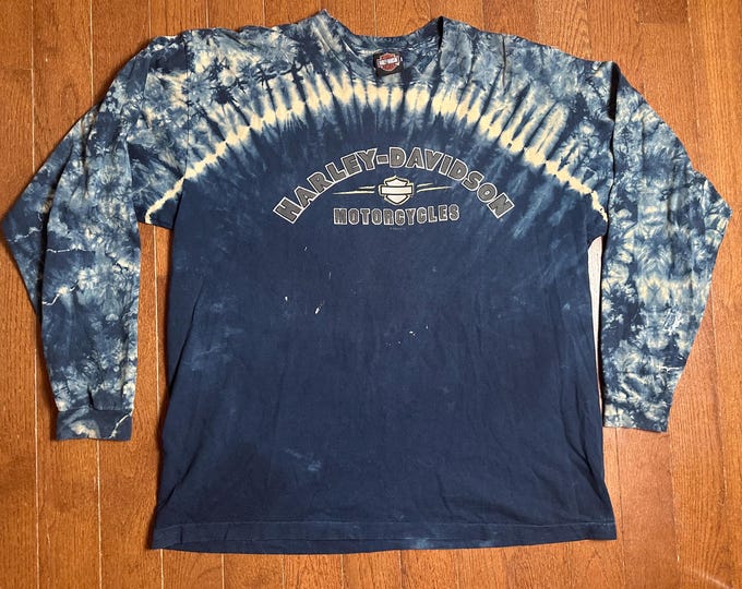2004 Harley-Davidson G&S Motorcycles Long Sleeve Tie-Dye T-Shirt