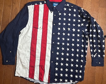 Y2K Wrangler American Flag Western Shirt