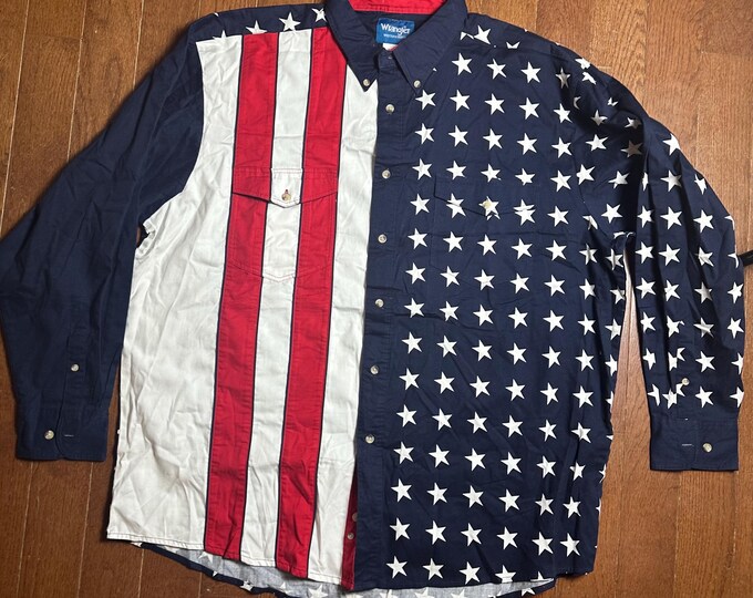 Y2K Wrangler American Flag Western Shirt