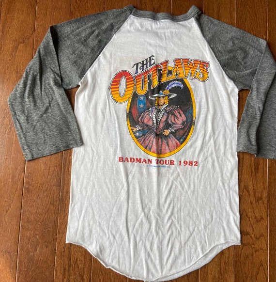 1982 The Outlaws Badman Tour Raglan - image 2