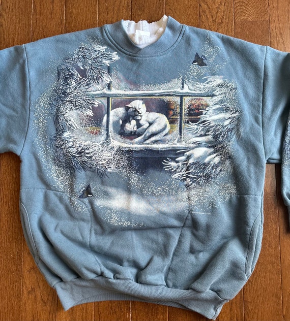 90's Sleeping Kittens Sweater - image 3