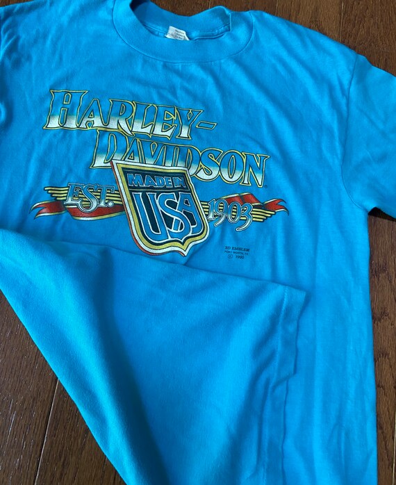 1990 3D Emblem Harley Davidson Tee - image 3