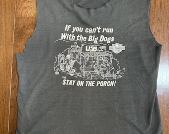 Vintage Thrashed "If you can't run with the big dogs, stay on the porch!" Tee