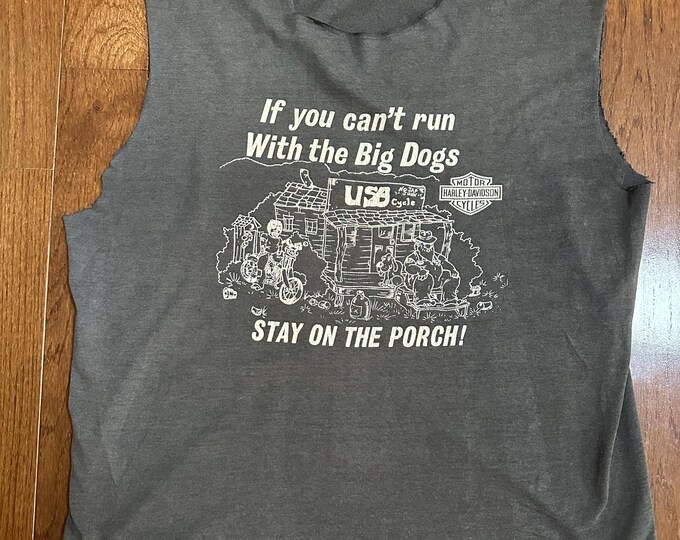 Vintage Thrashed "If you can't run with the big dogs, stay on the porch!" Tee