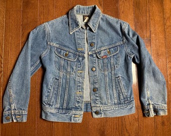Vintage 1980s Lee Riders Denim Jacket Made in USA Red Tab