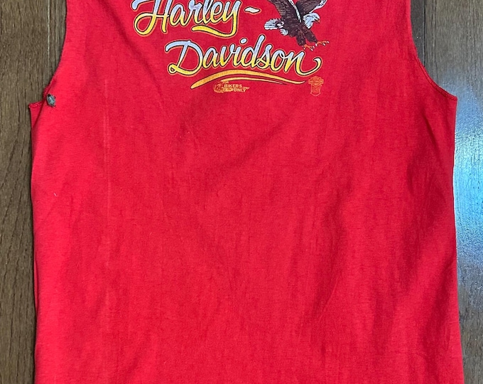1980s Harley Davidson Saints Cut Off Tee