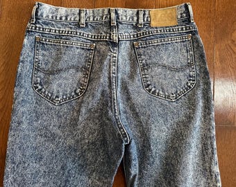 Vintage Dark Acid Wash Lee Jeans, Made in USA