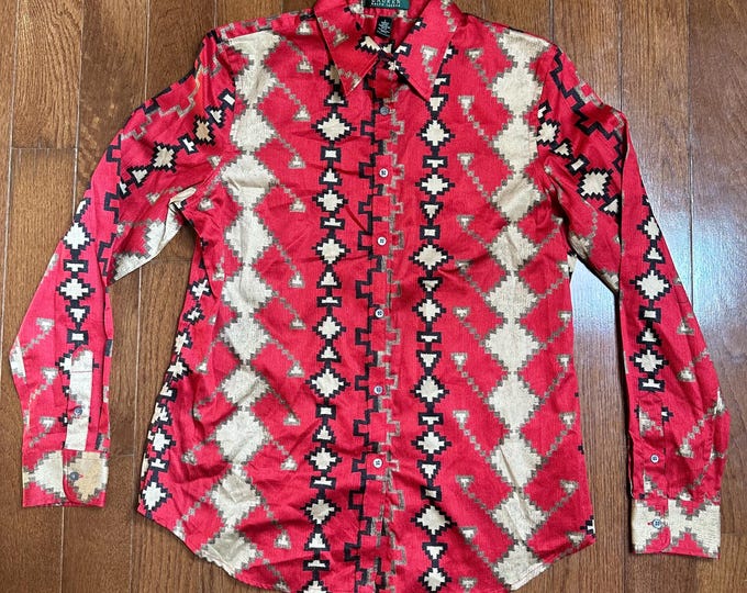 Y2K Lauren Ralph Lauren Southwestern Button Up