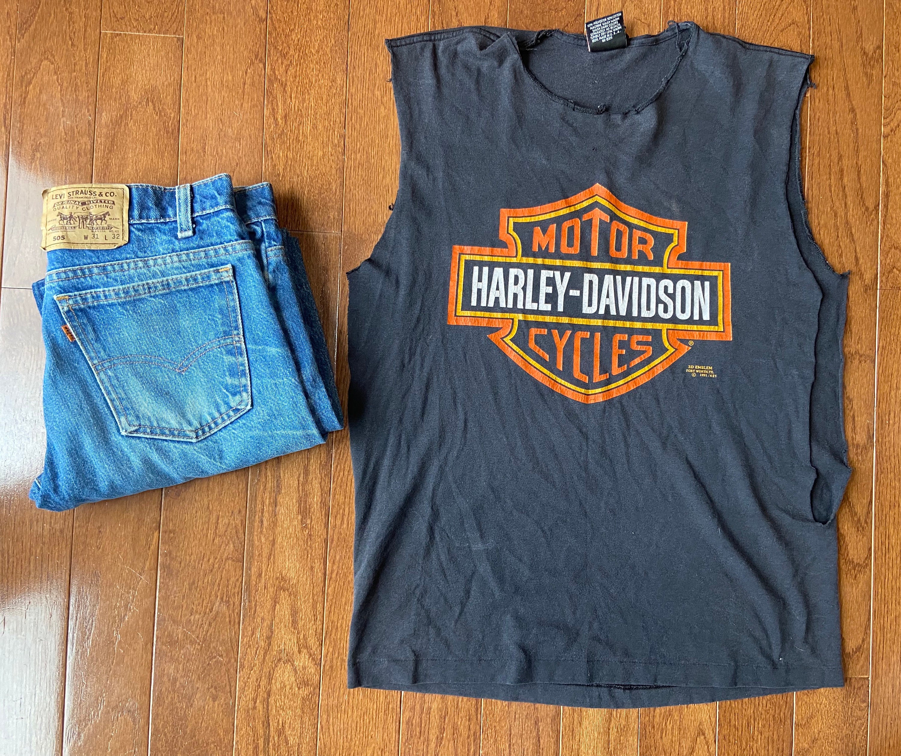 1991 3D Emblem Harley Davidson Sleeveless Tee - Etsy