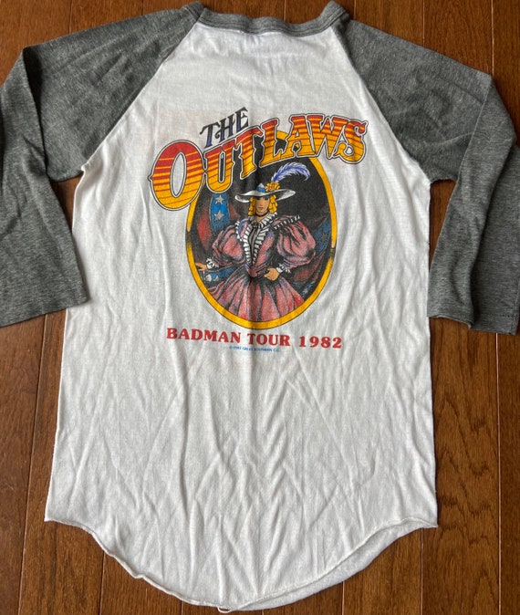 1982 The Outlaws Badman Tour Raglan - image 4