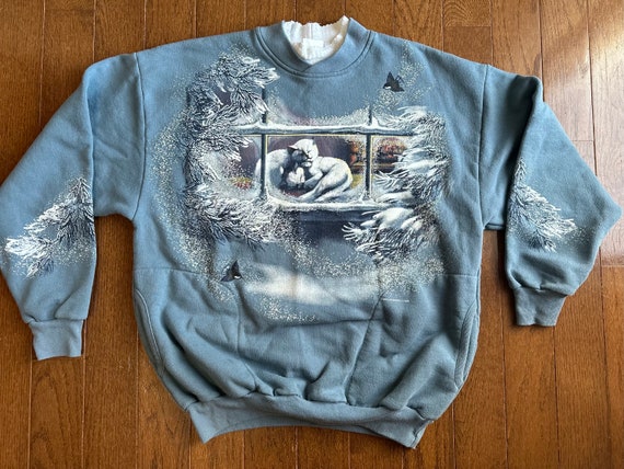 90's Sleeping Kittens Sweater - image 2