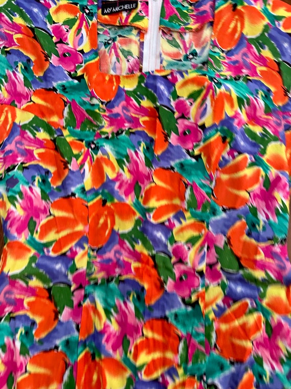 90's Fluted Floral Dress - image 3