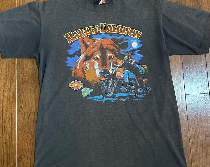 1989 Harley Davidson The Lone Wolf Tee