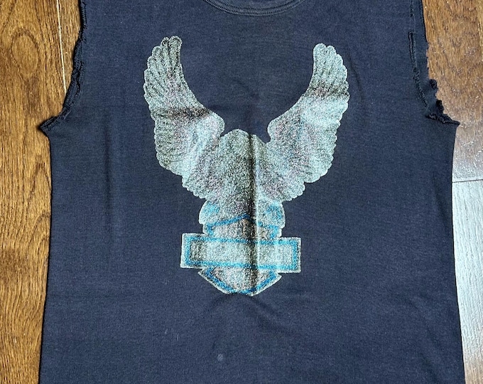 70s Vintage Harley Davidson Eagle Muscle Tee