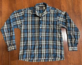 1970s Sears Perma-Prest Thin Flannel Shirt
