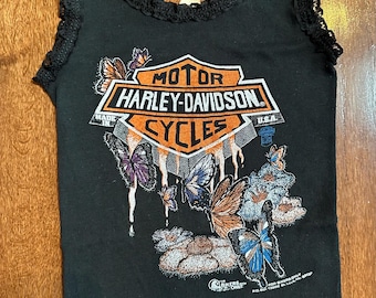 Vintage 1980s Harley-Davidson Butterfly Lace Tank
