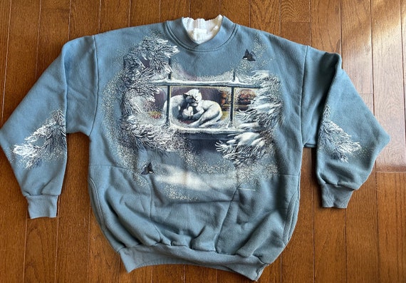 90's Sleeping Kittens Sweater - image 1