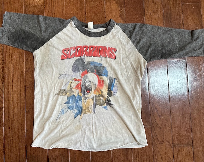 Vintage 1984 Scorpions Tour Raglan Shirt Mens Medium