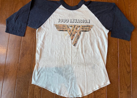 1980 Invasion Van Halen Thrashed Raglan - Etsy
