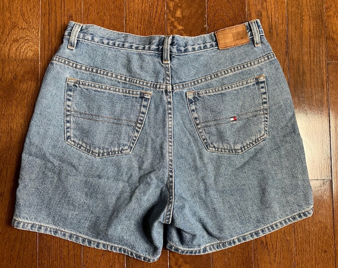 Vintage 90s Tommy Hilfiger Denim Shorts High Rise Worn In Summer Fit W33