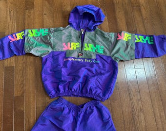 1990s Surf Style Iridescent Windbreaker Set