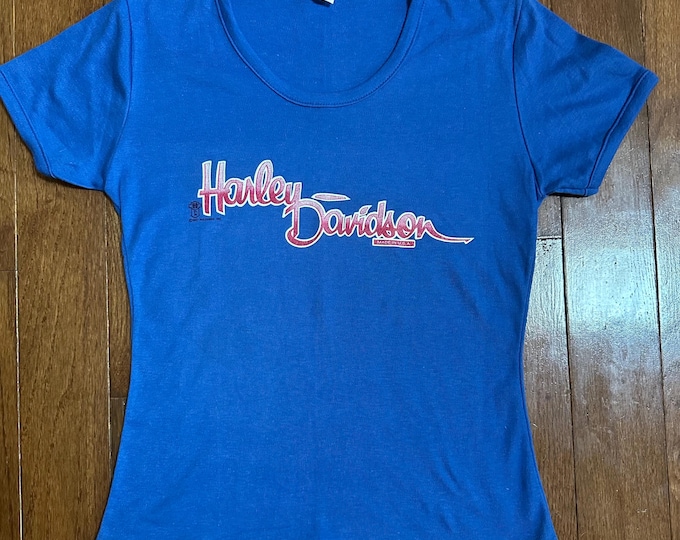 1987 Harley Davidson Scoop Neck T-shirt
