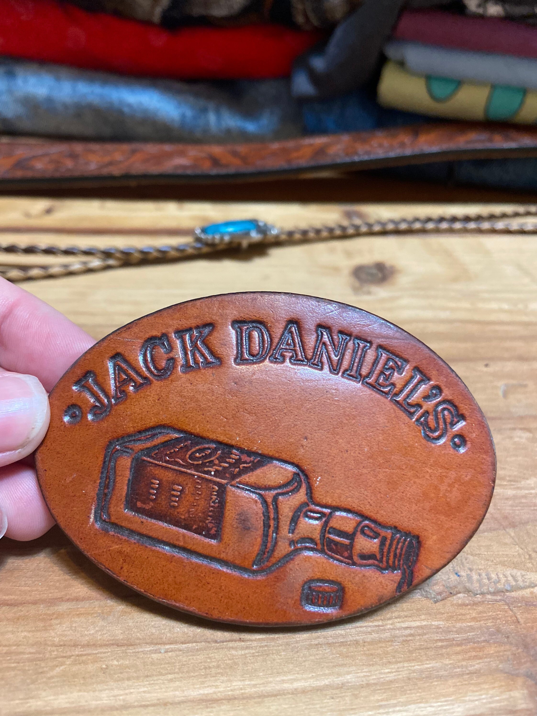 Vintage Leather Jack Daniel's Belt Buckle - Etsy 日本