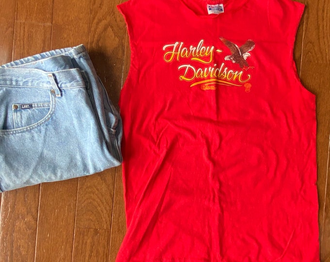 1980's Harley Davidson Saints Cut Off Tee