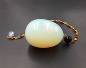 Opalite Egg Magic Quartz Crystal Opal Egg With Faceted Crystal Chain Polished Gemstone Yoni Egg EG