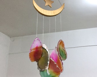 Rustic Bamboo Mobile Windchime Wooden Wind Chime Boho Home Garden Decor 35Cm