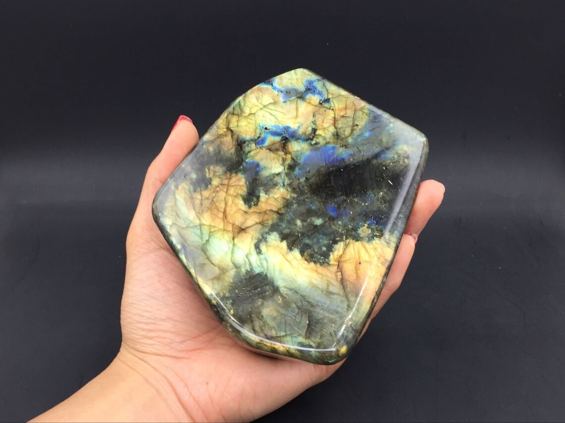 Polished Labradorite Stone Specimen Flashy Large Labradorite Crystal ...