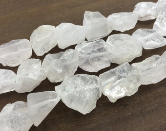 Large Quartz beads Nugget beads point Raw Quartz Rough Cut Rock Crystal points Center Drilled Gemstone Beads supplies for jewelry making XP