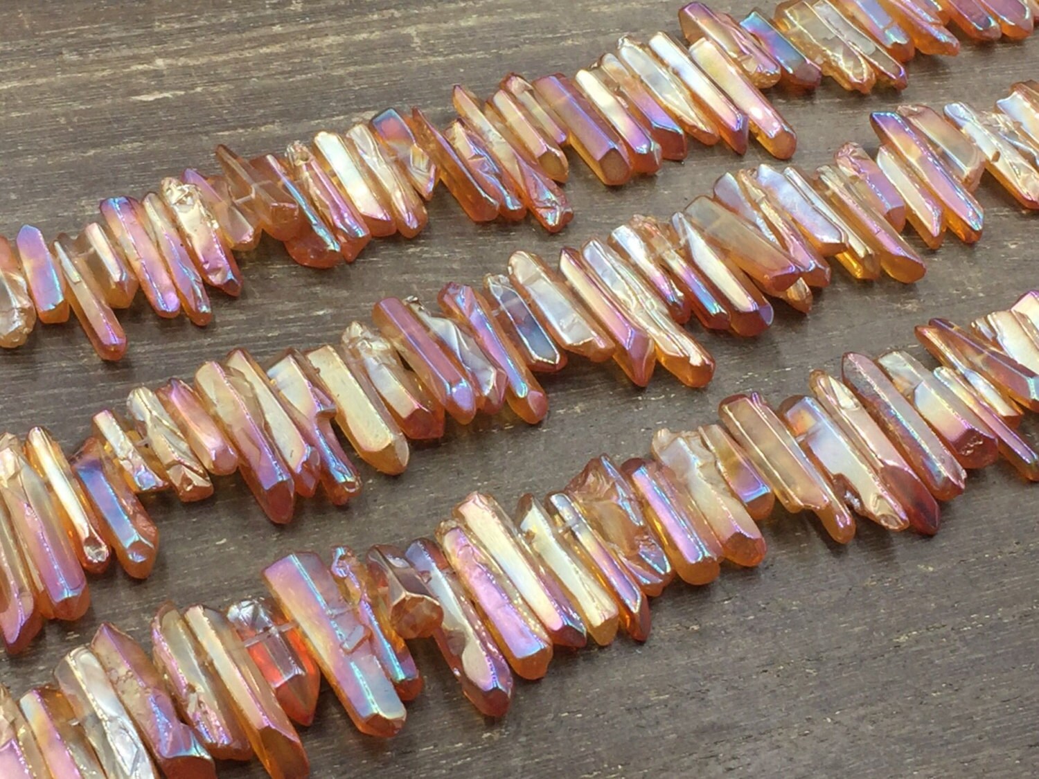 Tangerine Quartz Crystal Stick Point Tiny Quartz Points Etsy