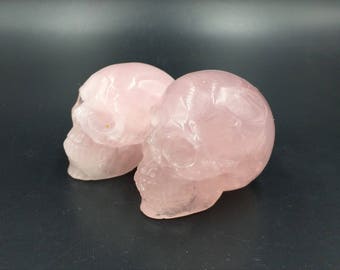 ローズクォーツ スカル 2インチ 92g 手彫り リアル クリスタル スカル