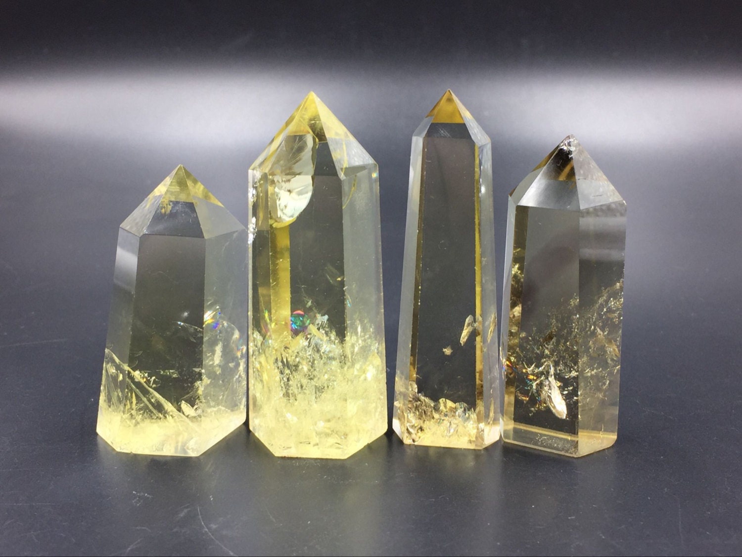 Clear Citrine Quartz Crystal Tower Point Natural Yellow Etsy Uk