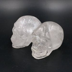 Clear Quartz Crystal Skull Natural Realistic Quartz Skull Gemstone Decor Mineral Healing Skull Quartz Sculpture SK-03