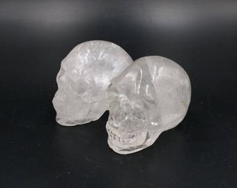 Clear Quartz Crystal Skull Natural Realistic Quartz Skull Gemstone Decor Mineral Healing Skull Quartz Sculpture SK-03